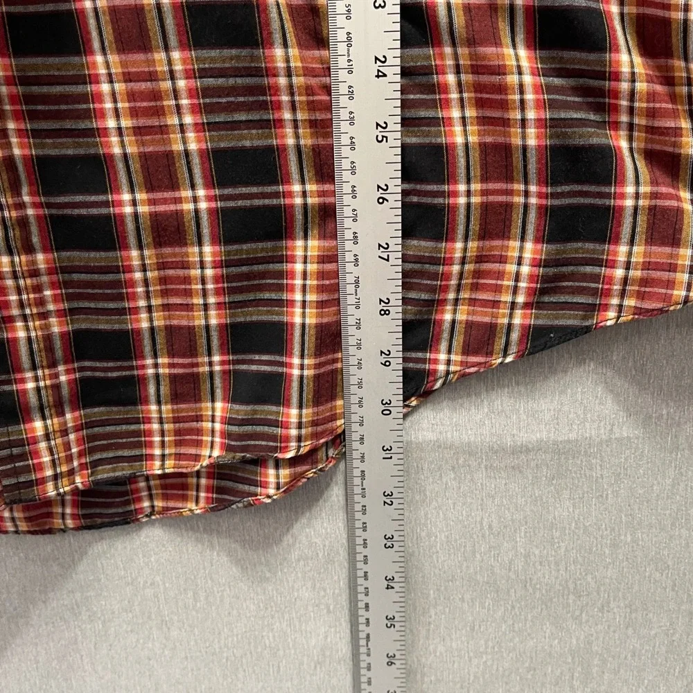 Ely Cattleman Western‎ Shirt Men XXL Plaid Pearl Snap Long Sleeve Cowboy Rodeo